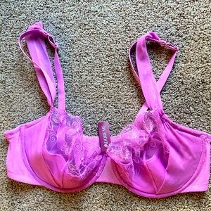 NWT New Adore Me pink/purple push up lace unlined bra sz 38 DD